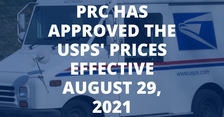 It's OFFICIAL, the PRC has approved the USPS' rates which are now in effect Aug 29, 2021